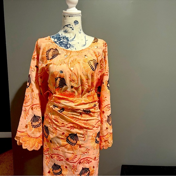 VTG African Nigeria Iro and Buba Womens Lace Set And Headtie - Picture 1 of 8